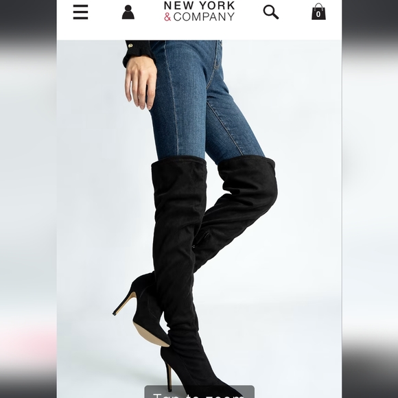 New York & company, black thigh high boot NWT. Size 8, includes dust bag, no box - Picture 6 of 6